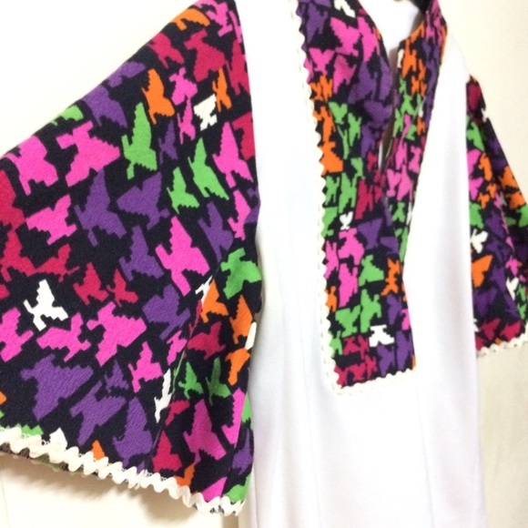 VINTAGE PSYCHEDELIC SHIRT ABSTRACT PRINT HIPPIE GROOVY COLORFUL 60S 70S - Picture 3 of 8